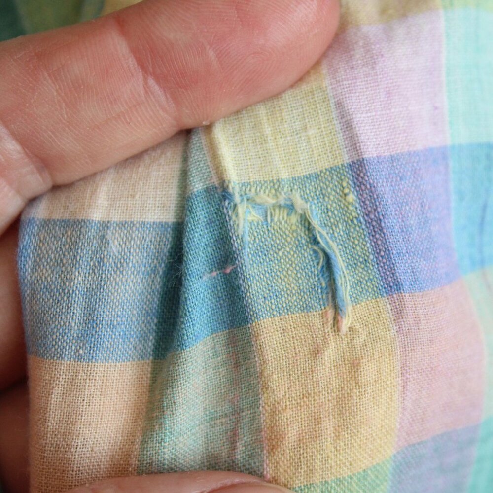 Vintage 1970s 1980s Dress with Pockets, Parade Pastel Plaid Shirtwaist, - Picture 9 of 10